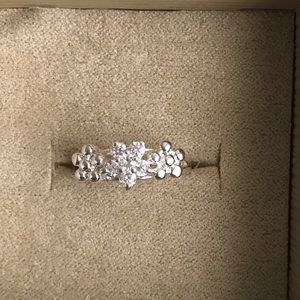Size 5 1/2 Diamond CZ Triple Flower Ring
